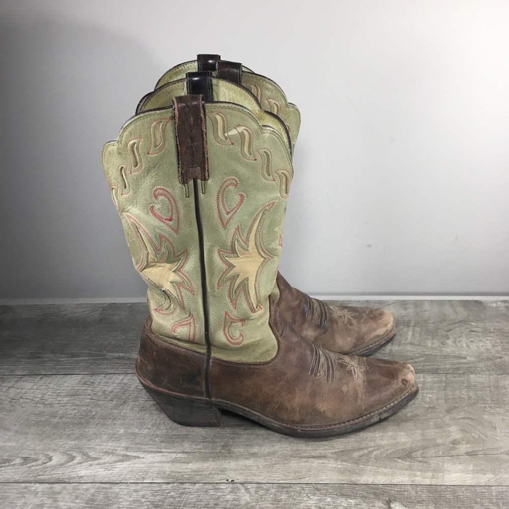 Womens Ariat 15771 Manzanita Embroidered Flames Leather Western Cowboy Boots 7.5